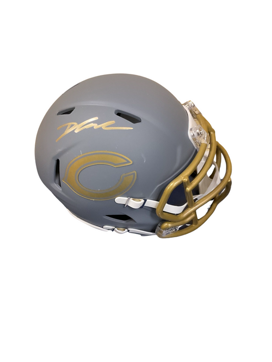 D’Andre Swift Signed Chicago Mini Football Slate Helmet (PIA & JSA)
