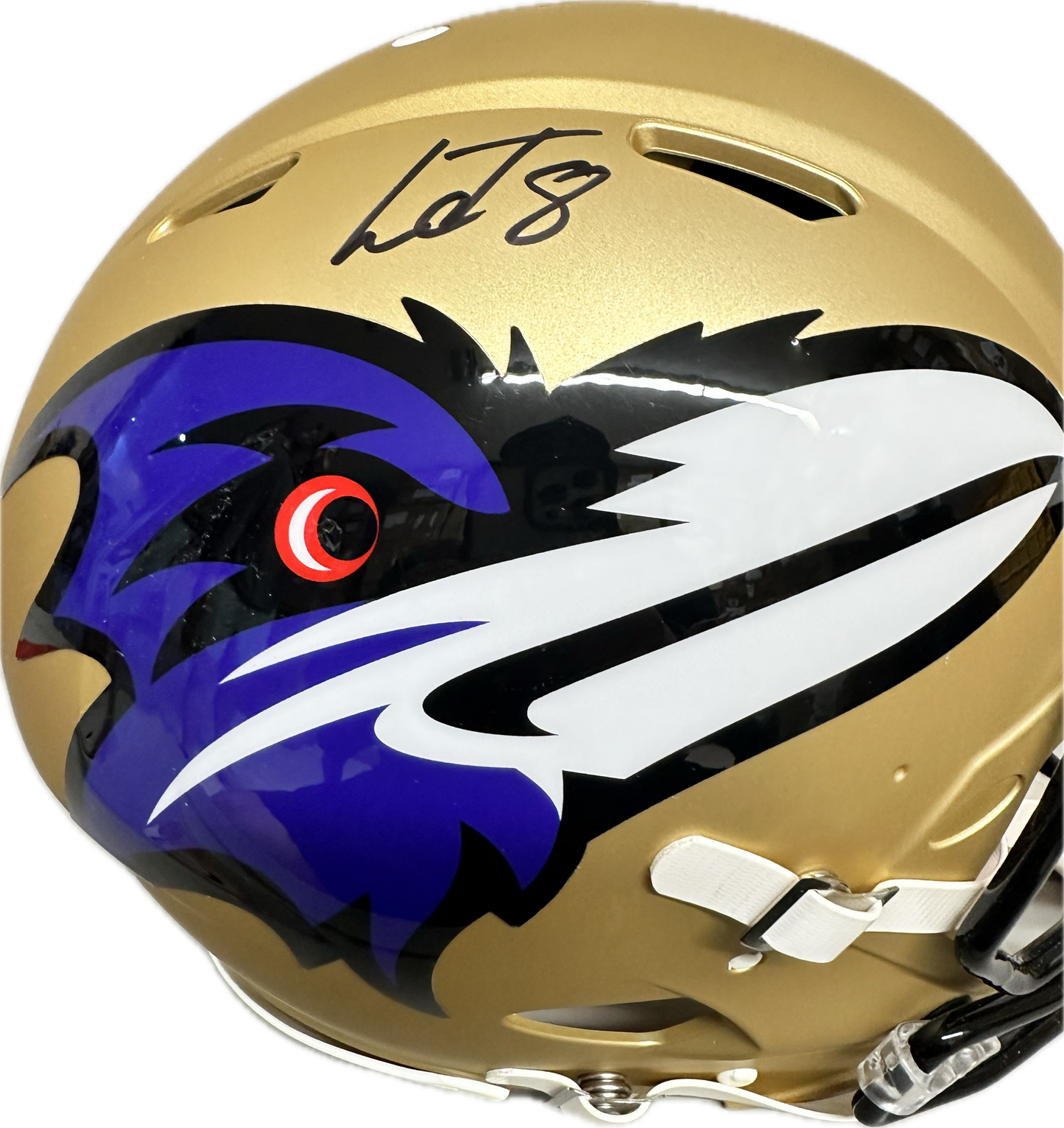 Lamar Jackson Signed FullSize Helmet AMP Speed Authentic Football Helmet (JSA)