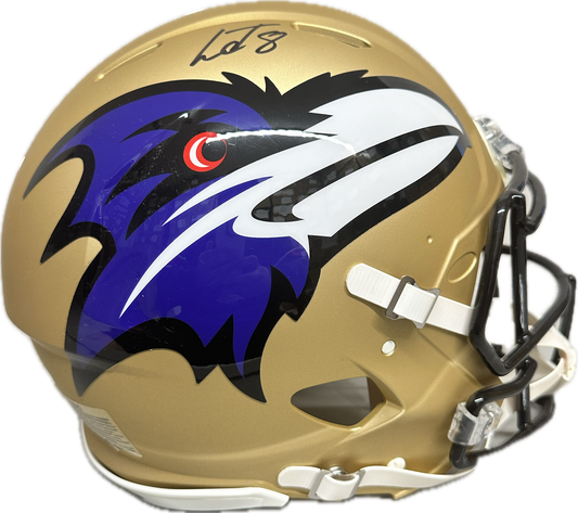 Lamar Jackson Signed FullSize Helmet AMP Speed Authentic Football Helmet (JSA)