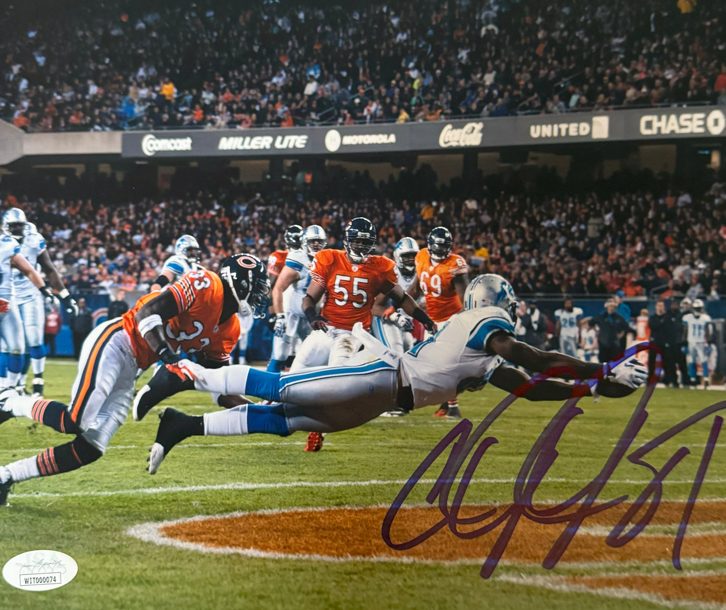 Calvin Johnson Detroit Autographed Photo 8x10 JSA