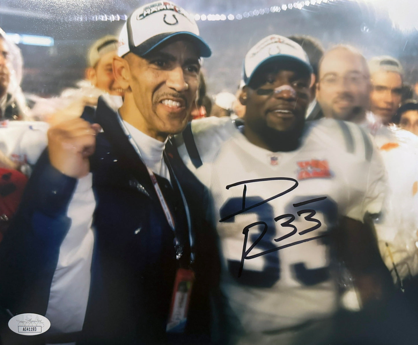 Dominic Rhodes Indianapolis 8x10 Autographed Photo JSA Pose 2
