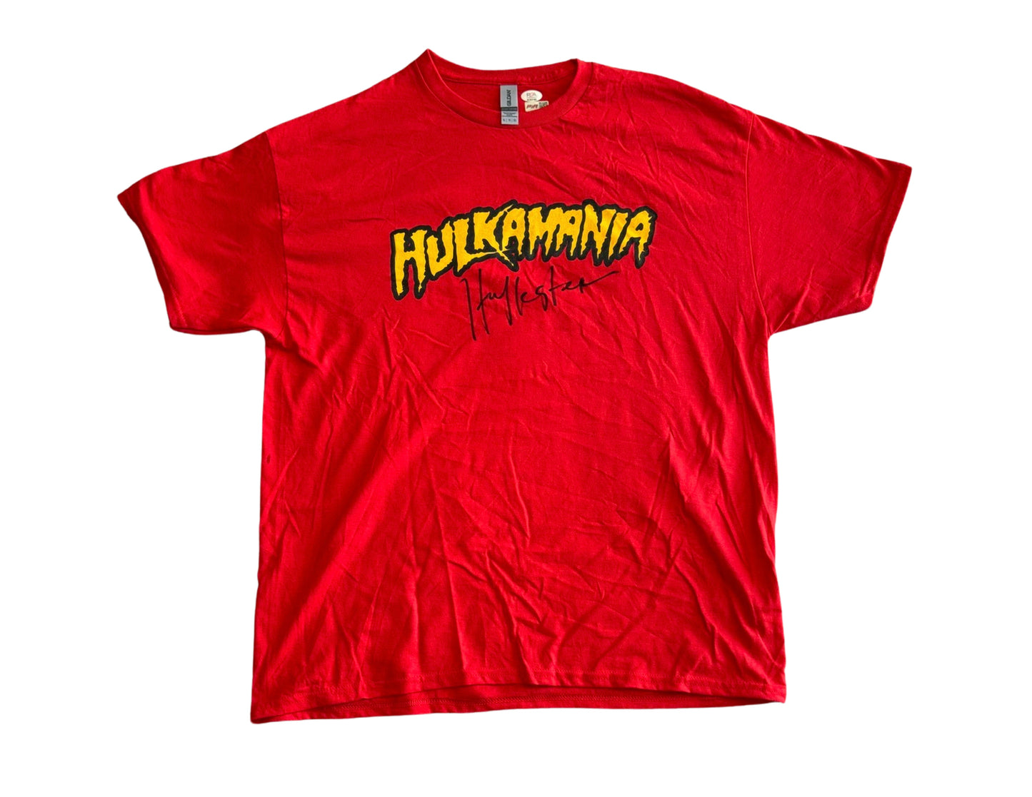 Hulk Hogan Custom Autographed Red Hulkmania Shirt (PIA/PSA)