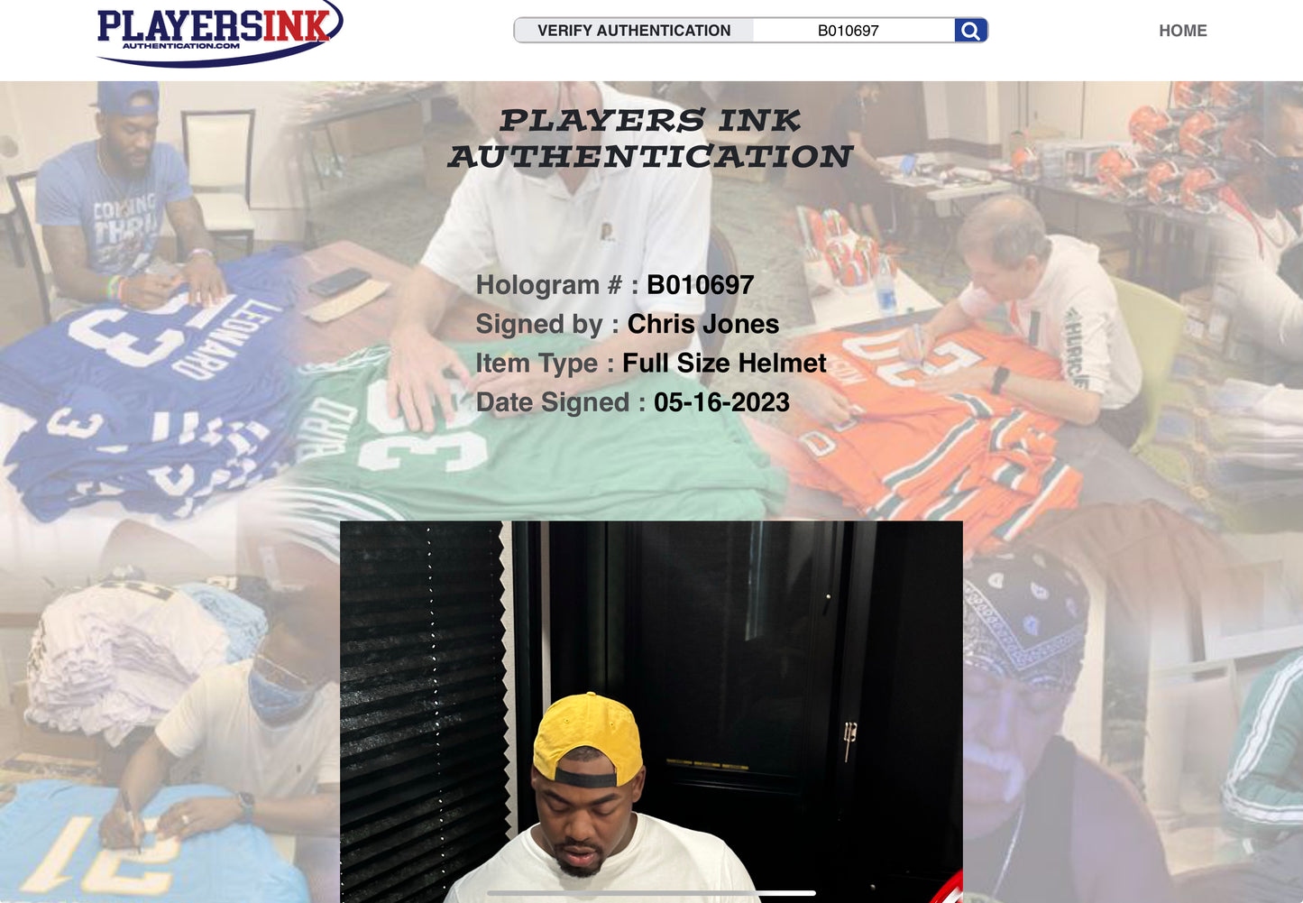 Chris Jones Kansas City Full Size Home Speed Football Helmet (PIA)