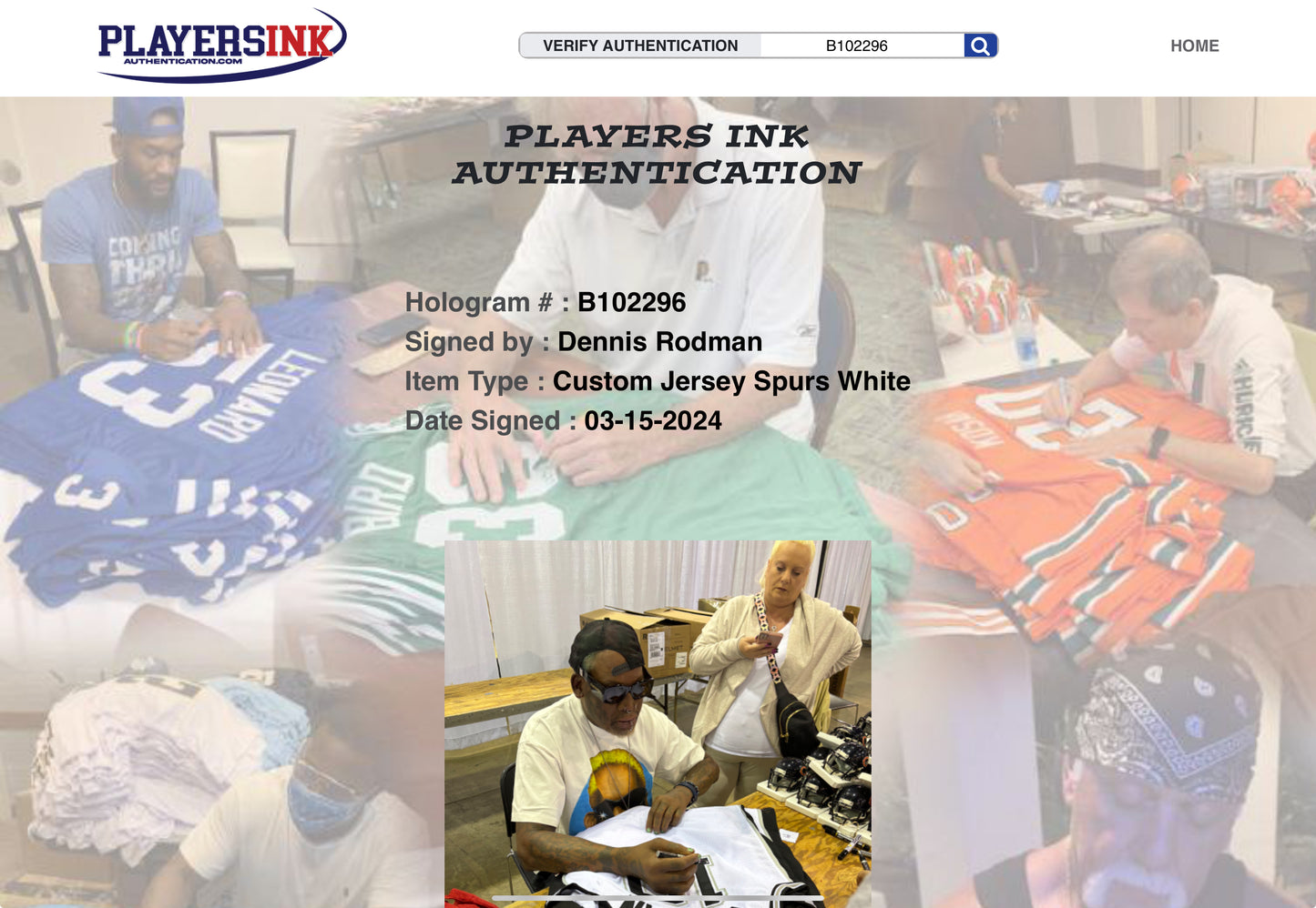 Dennis Rodman Autographed San Antonio Custom Basketball white Jersey (PIA)