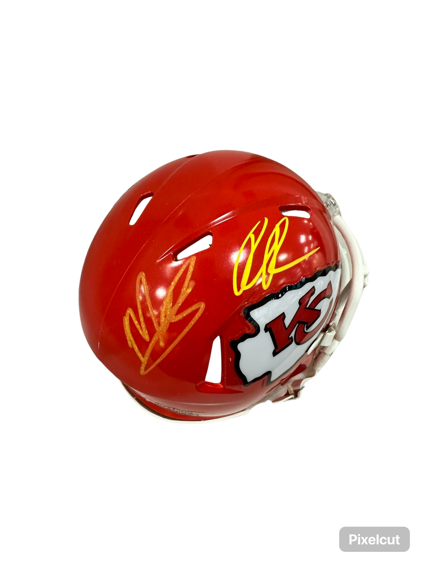 Marquise Brown & Rashee Rice Signed Kansas City Red Mini Autographed Football Helmet (PIA & JSA)