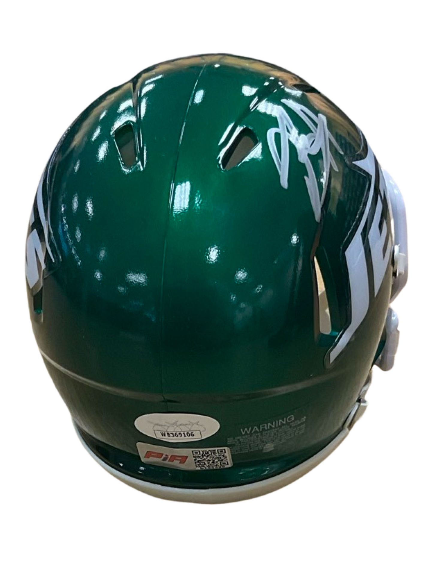 Breece Hall New York Jets 80s Throwback Signed Mini Football Helmet (JSA & PIA)