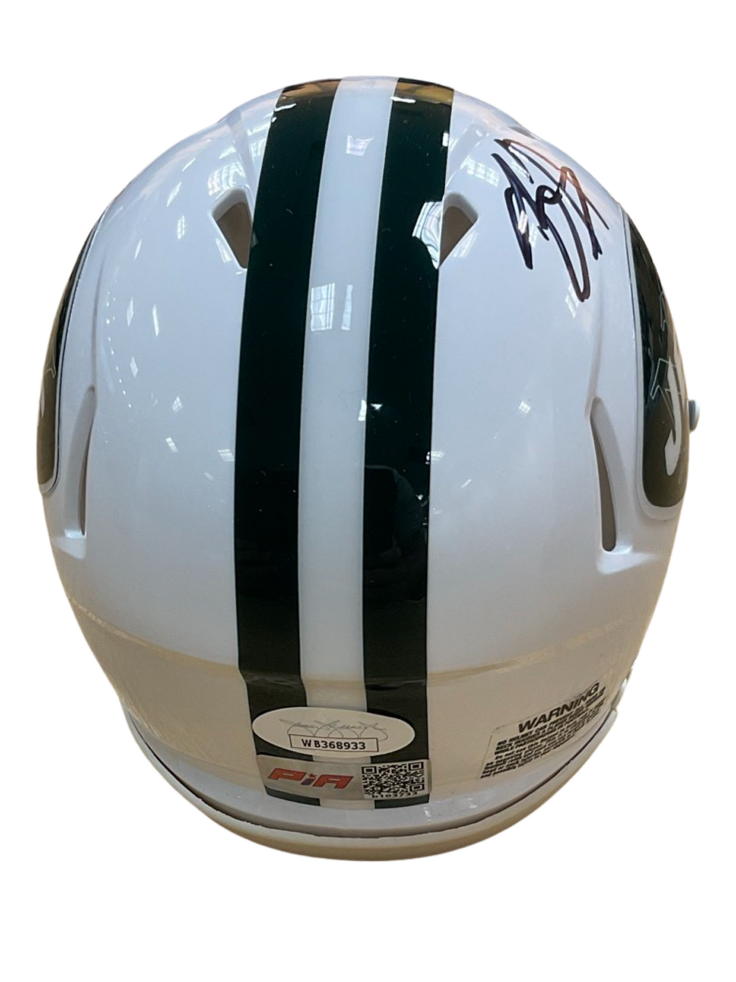 Breece Hall New York Jets White Signed Mini Football Helmet (JSA & PIA)