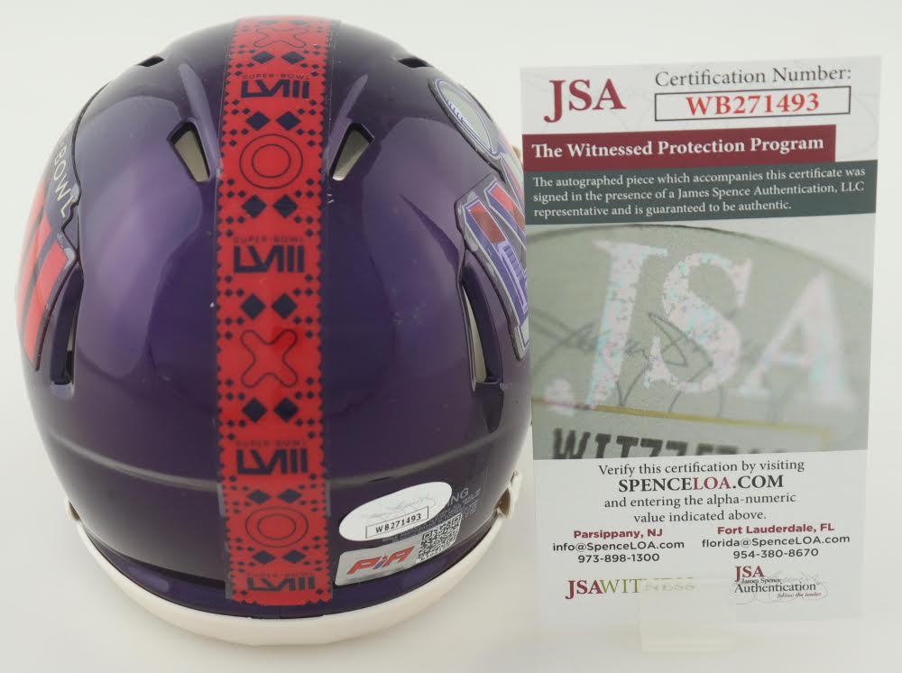 Rashee Rice Kansas City Super Bowl Mini Football Helmet (JSA) Long Sig
