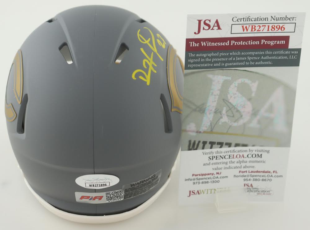 Devin Hester Signed Chicago Mini Football Slate Helmet (PIA & JSA) HOF 24