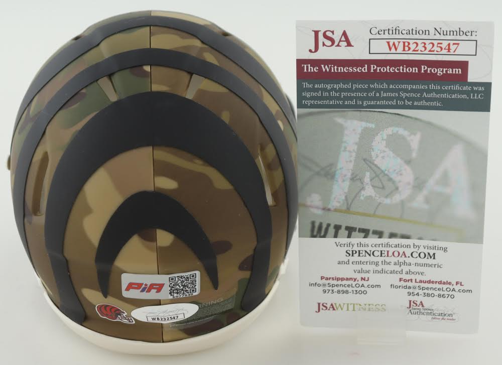 Joe Mixon Cincinnati Camo Mini Football Helmet (PIA/JSA)