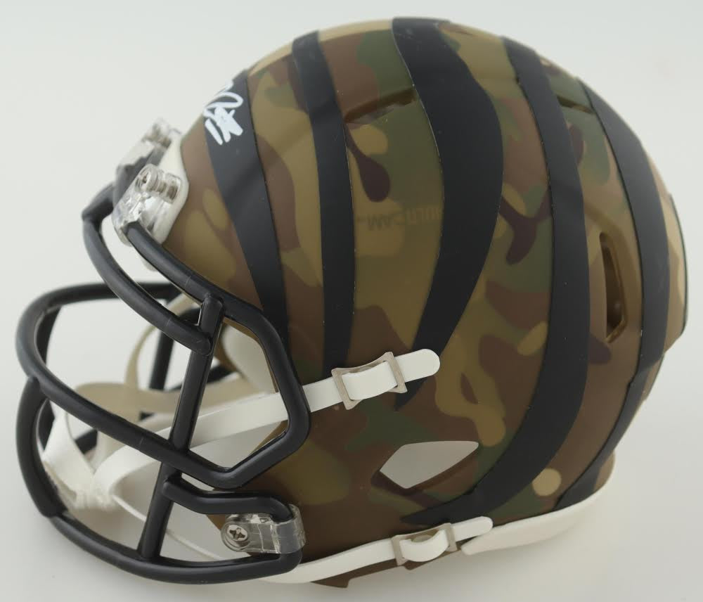 Joe Mixon Cincinnati Camo Mini Football Helmet (PIA/JSA)