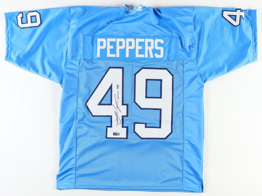 Julius Peppers Signed North Carolina Custom Autographed Blue Football Jersey
