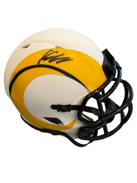 Kyren Williams Signed Los Angeles Lunar Mini Football Helmet (JSA & PIA)