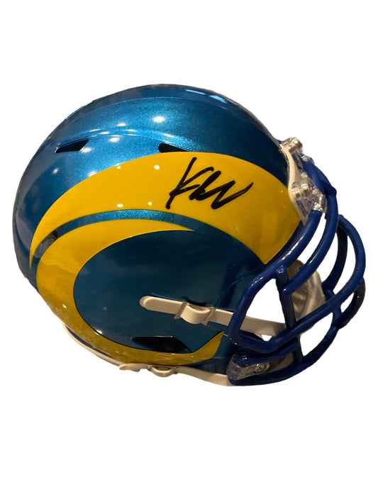 Kyren Williams Signed Los Angeles Speed Mini Football Helmet (JSA & PIA)