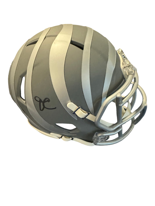 Ja’Marr Chase Cincinnati Slate Mini Football Helmet (JSA & PIA)