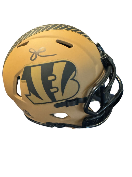 Ja’Marr Chase Cincinnati STS Tan Mini Football Helmet (JSA & PIA)