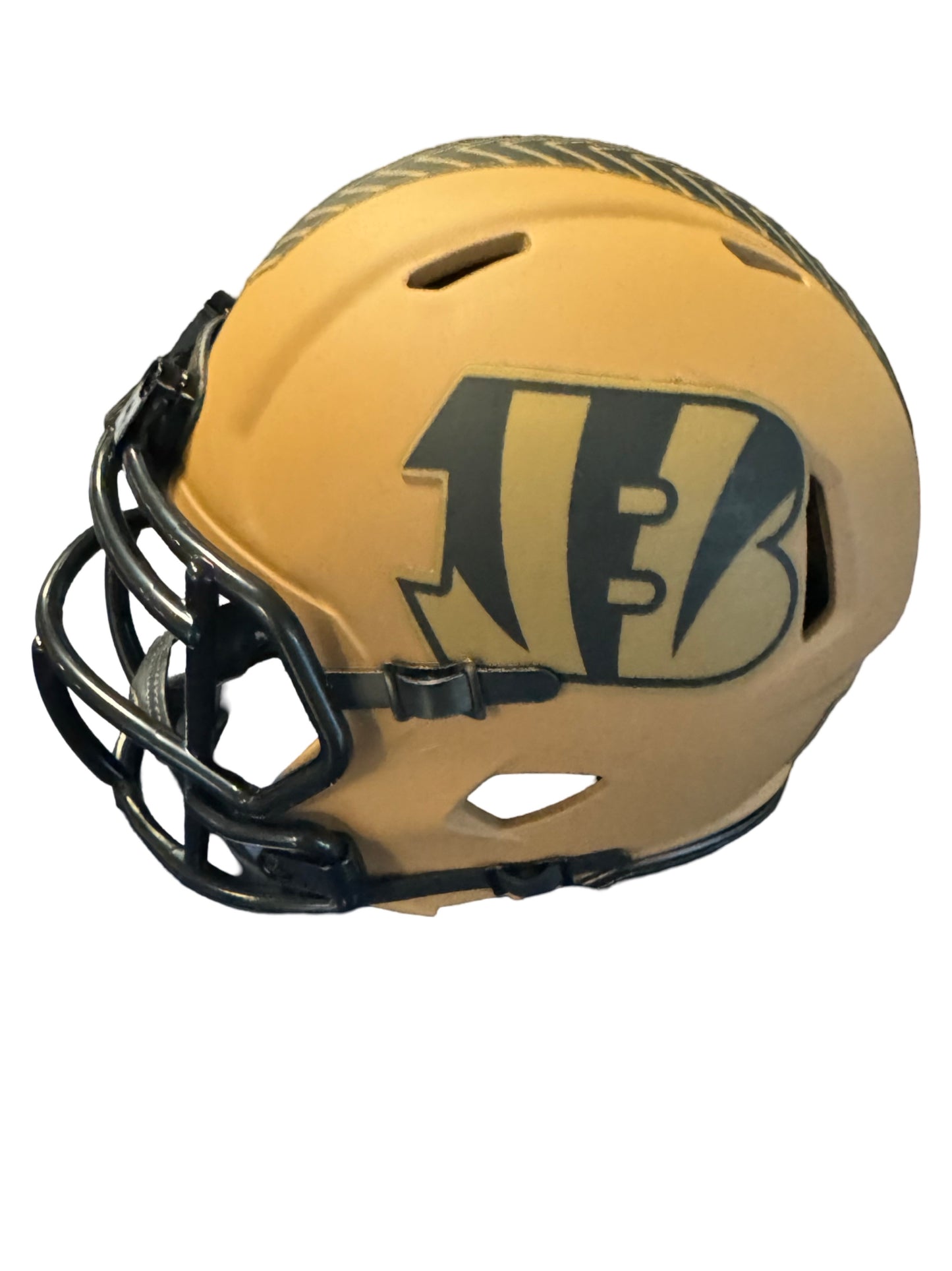 Ja’Marr Chase Cincinnati STS Tan Mini Football Helmet (JSA & PIA)