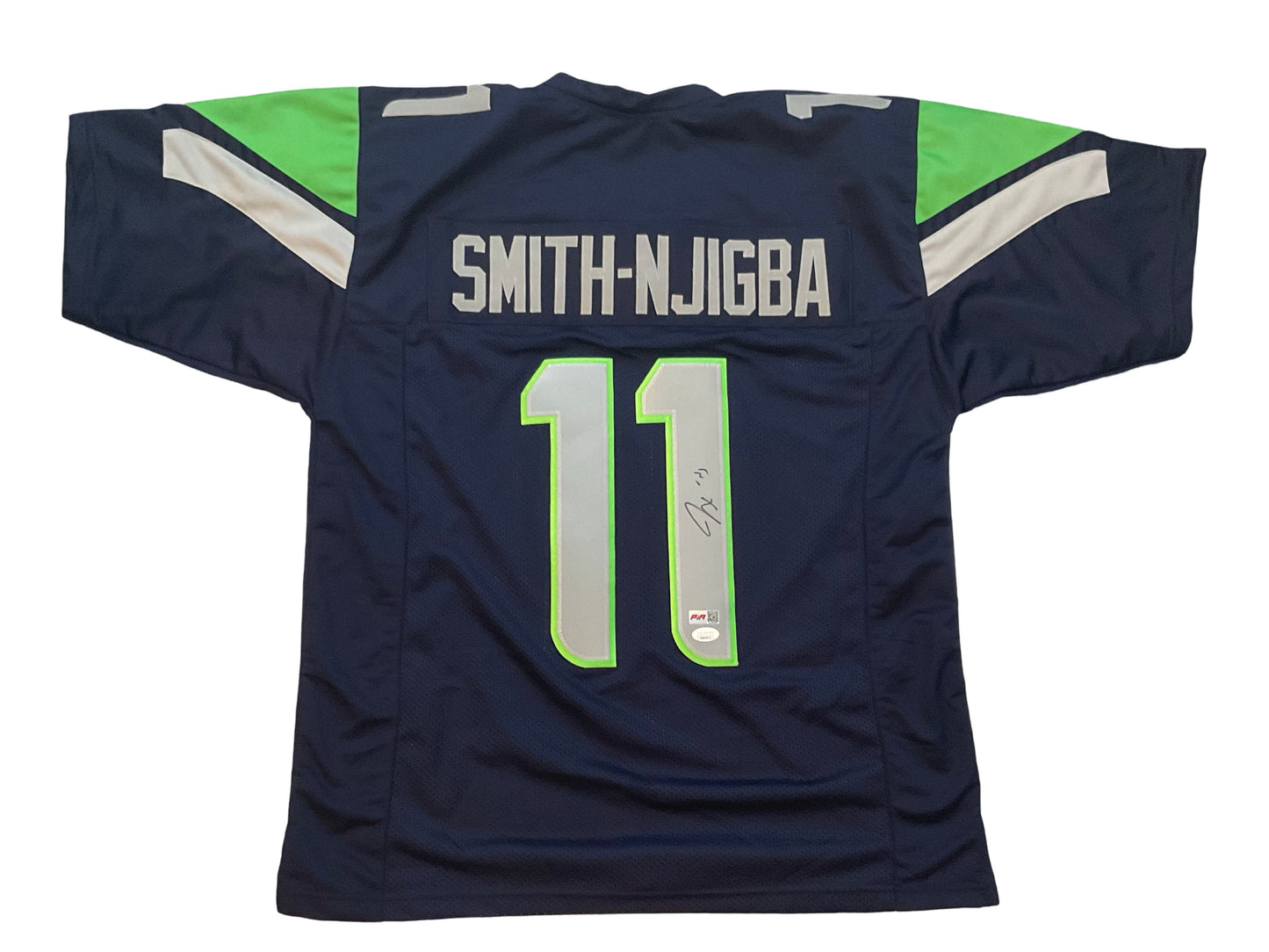 Jaxon Smith-Njigba Signed Seattle Blue Football Jersey (JSA & PIA)