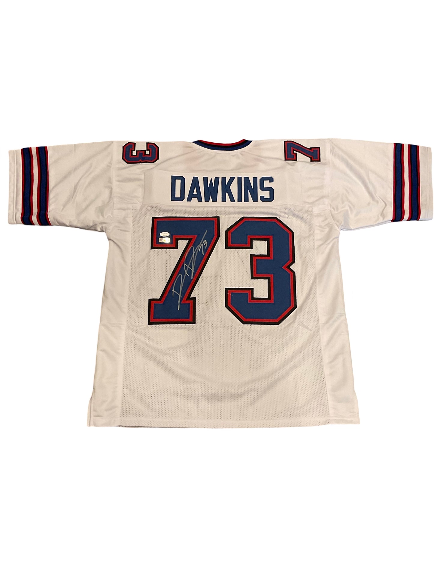 Dion Dawkins Custom Buffalo Autographed White Football Jersey (PIA/JSA)