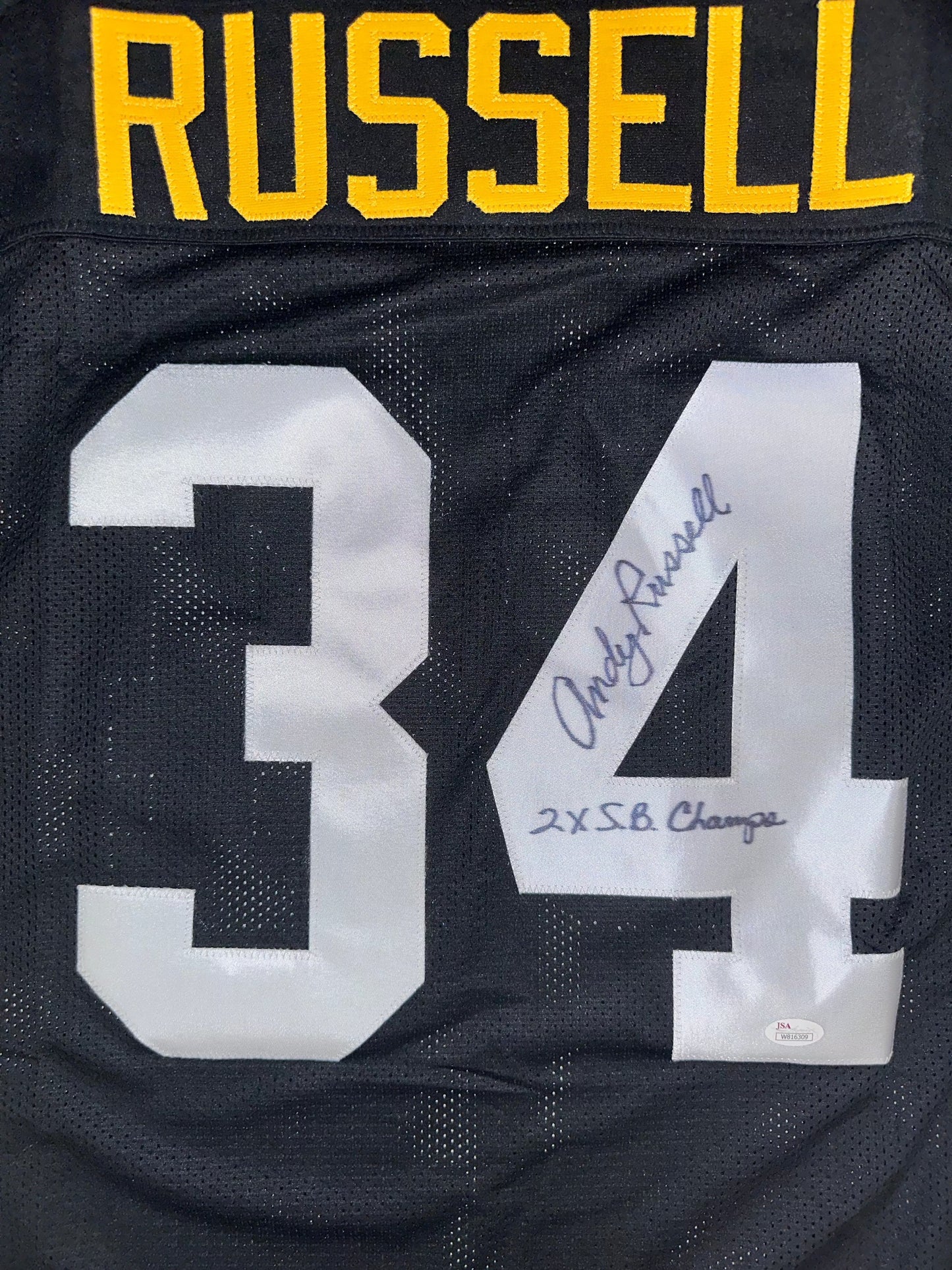 Andy Russell Custom Pittsburgh Autographed Football Jersey (JSA)