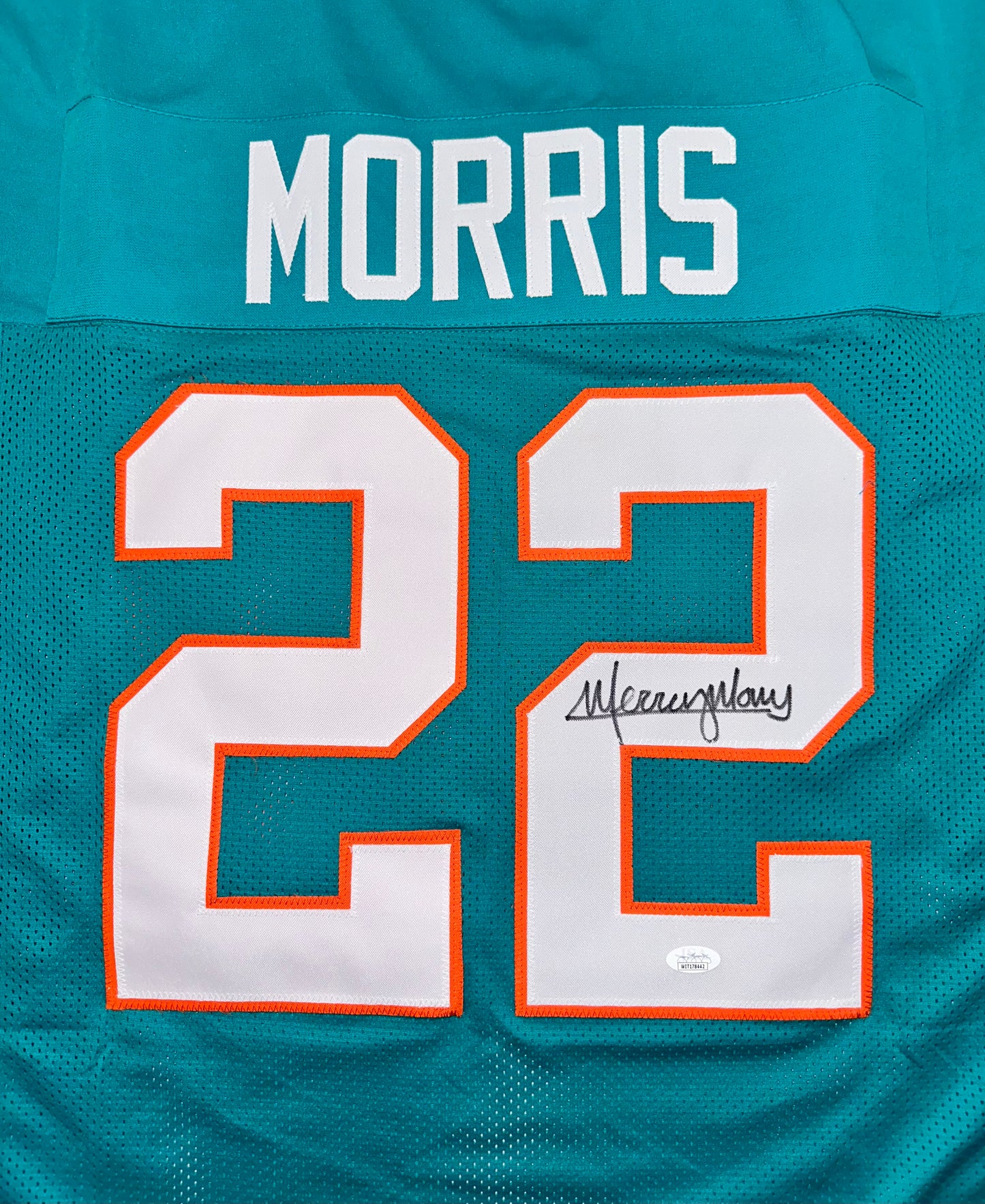 Mercury Morris Custom Miami Autographed Football Jersey (PIA/JSA)