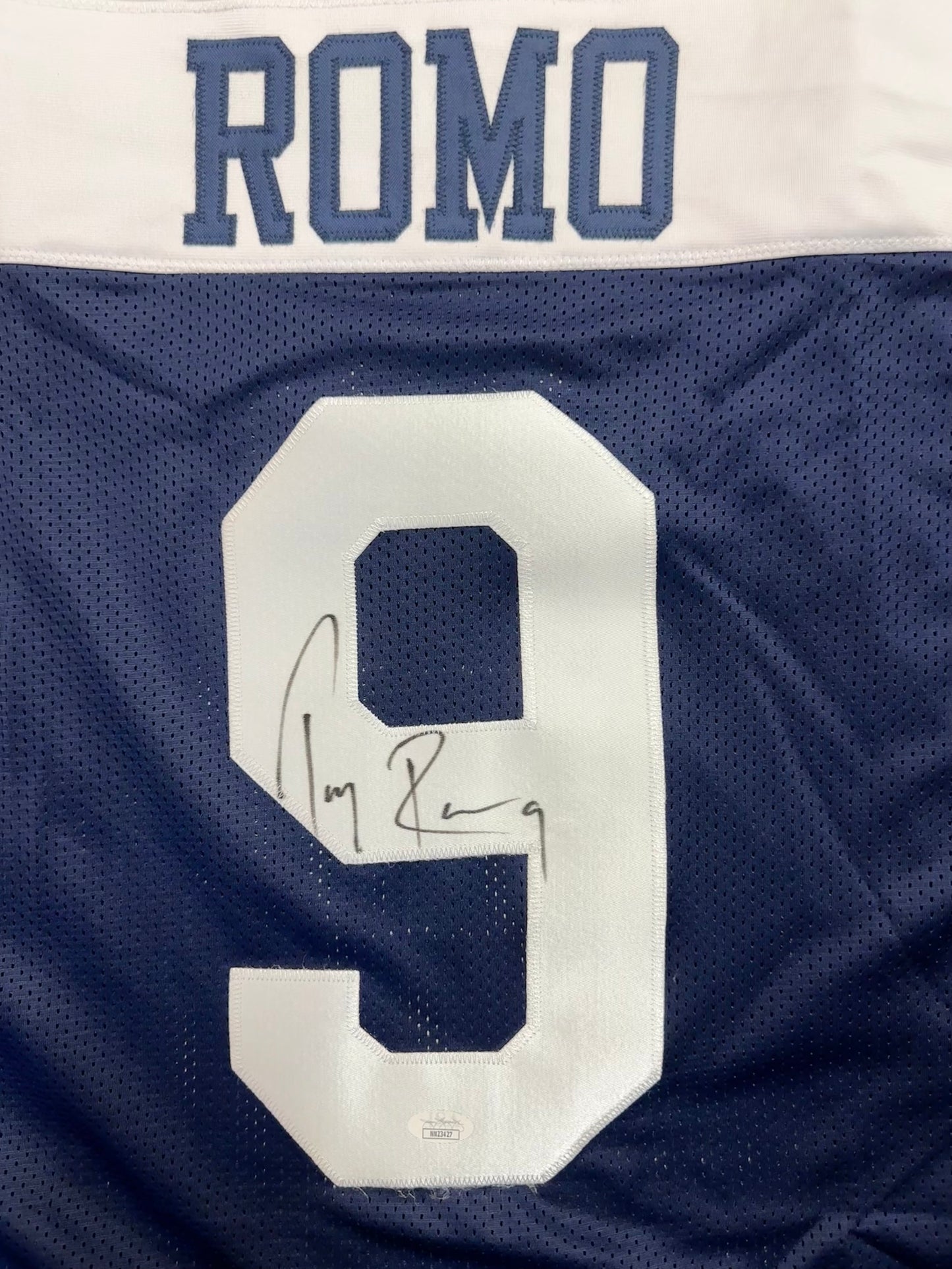 Tony Romo Custom Dallas Autographed Football Jersey (JSA)