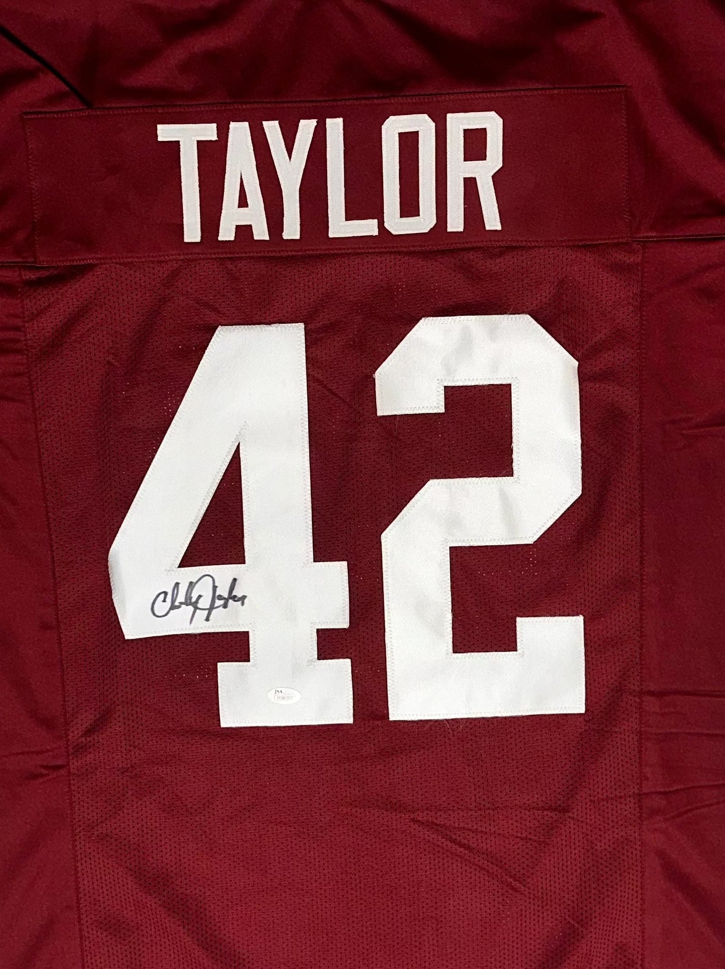 Charley Taylor Custom Washington Autographed Football Jersey (JSA)