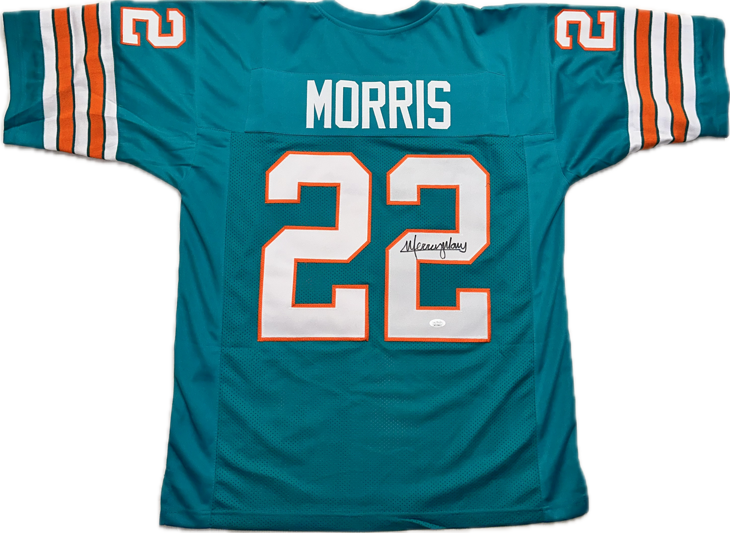 Mercury Morris Custom Miami Autographed Football Jersey (PIA/JSA)