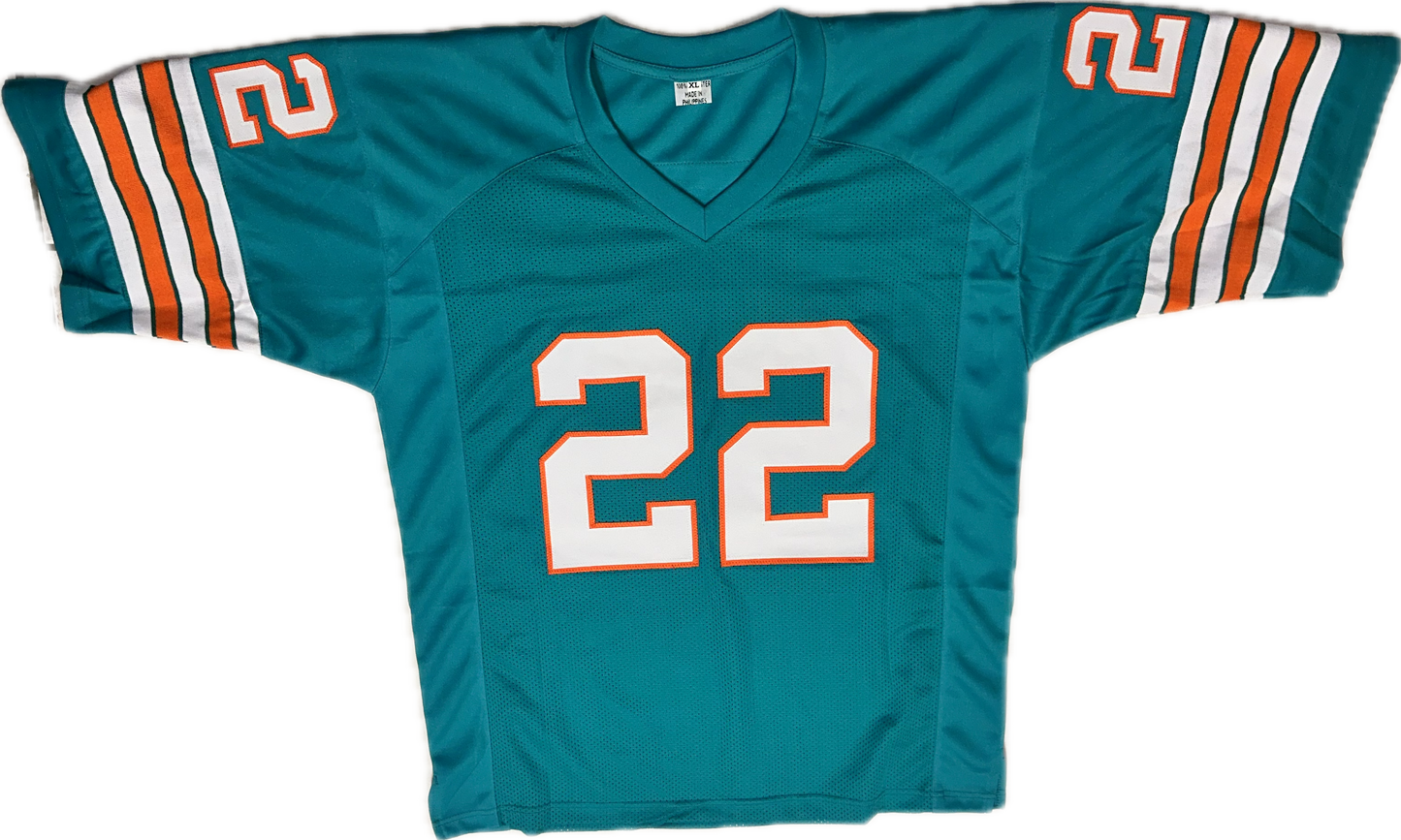Mercury Morris Custom Miami Autographed Football Jersey (PIA/JSA)