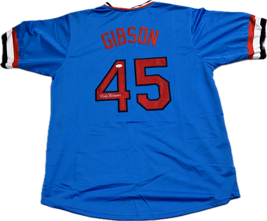 Bob Gibson Signed Custom St. Louis Autographed Baseball Jersey (JSA)