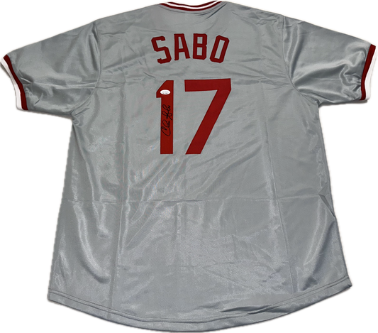 Chris Sabo Signed Custom Cincinnati Autographed Baseball Jersey (JSA)