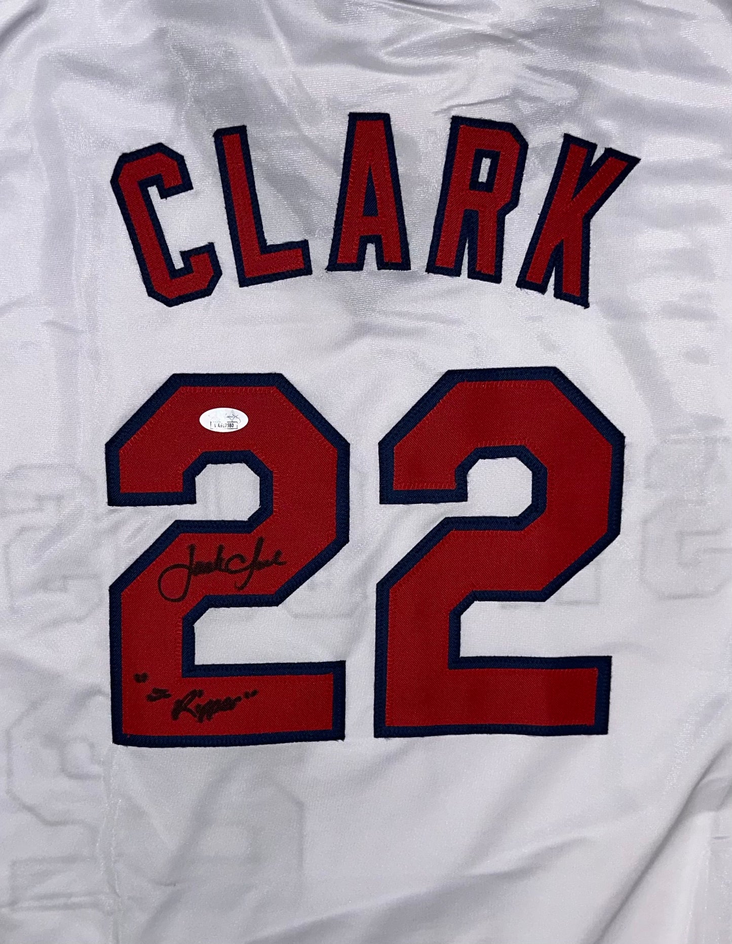 Jack Clark Signed Custom St. Louis Autographed Baseball Jersey (JSA)