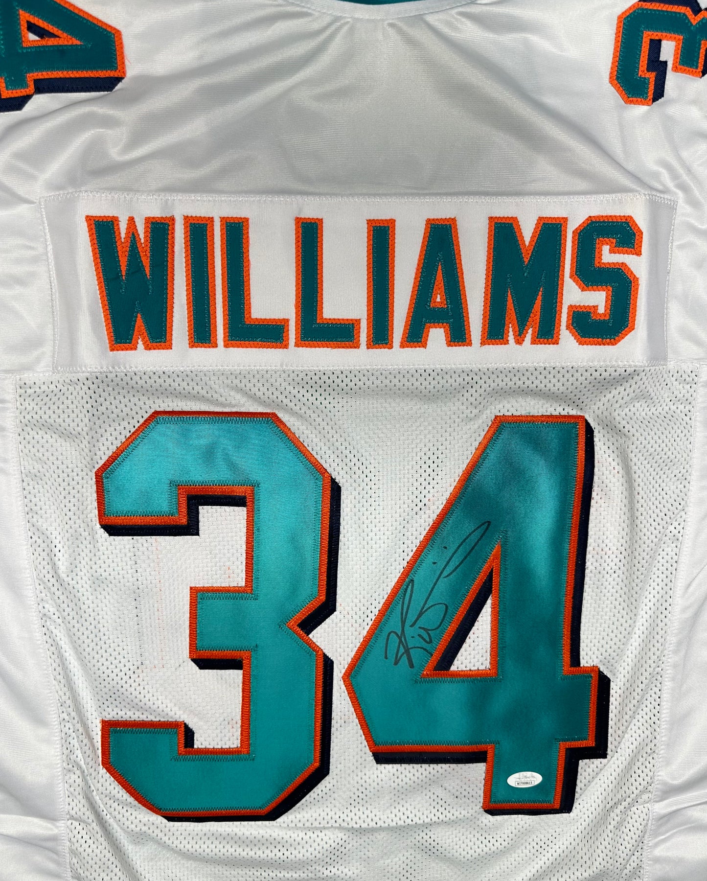 Ricky Williams Autographed Miami White Custom Football Jersey (PIA/JSA)