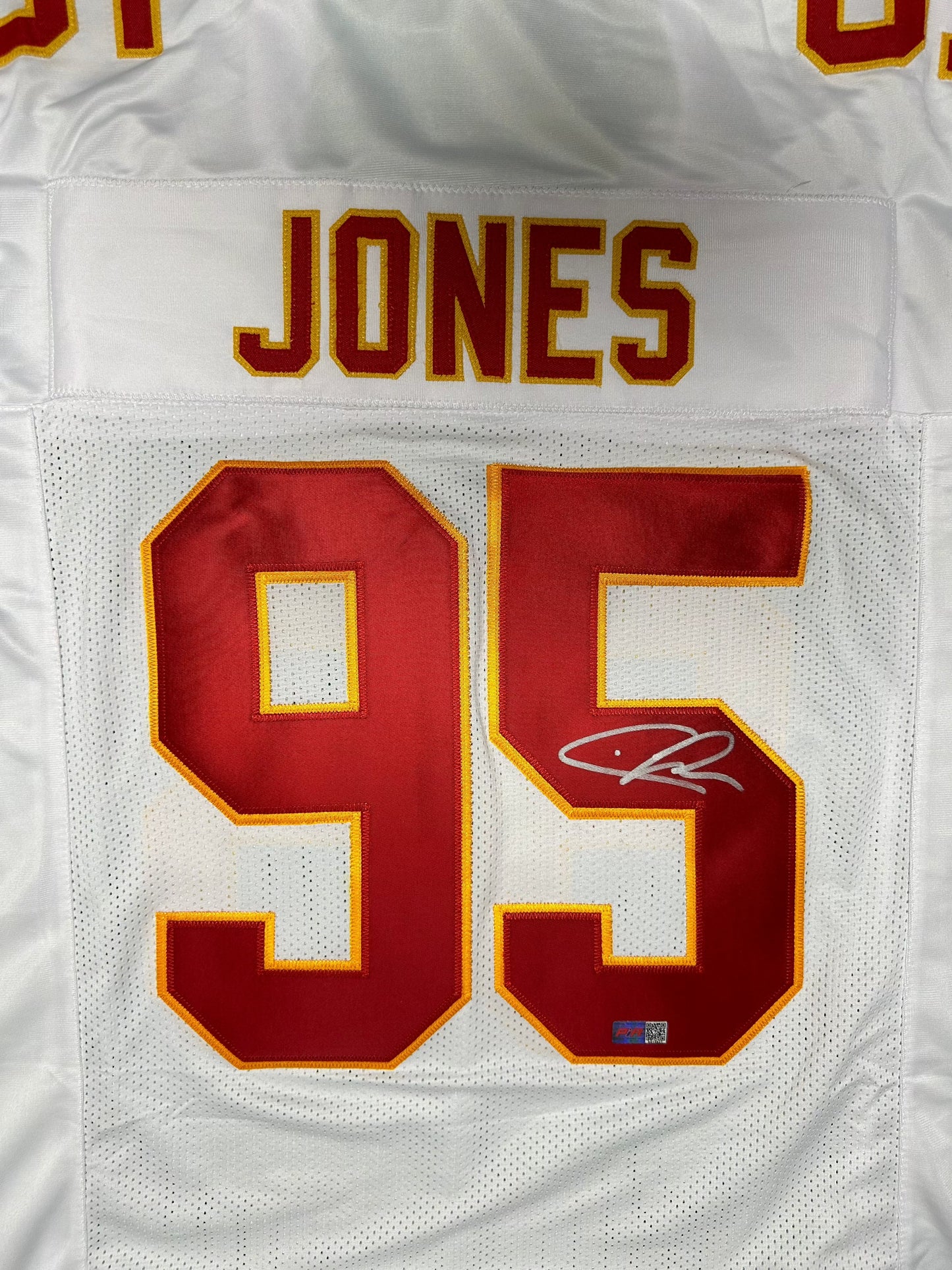 Chris Jones Autographed Kansas City Custom White Football Jersey (PIA)