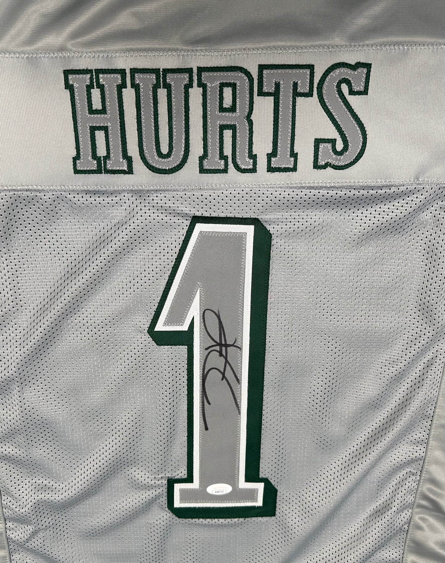 Jalen Hurts Signed Custom Grey Philadelphia Football Jersey (JSA)