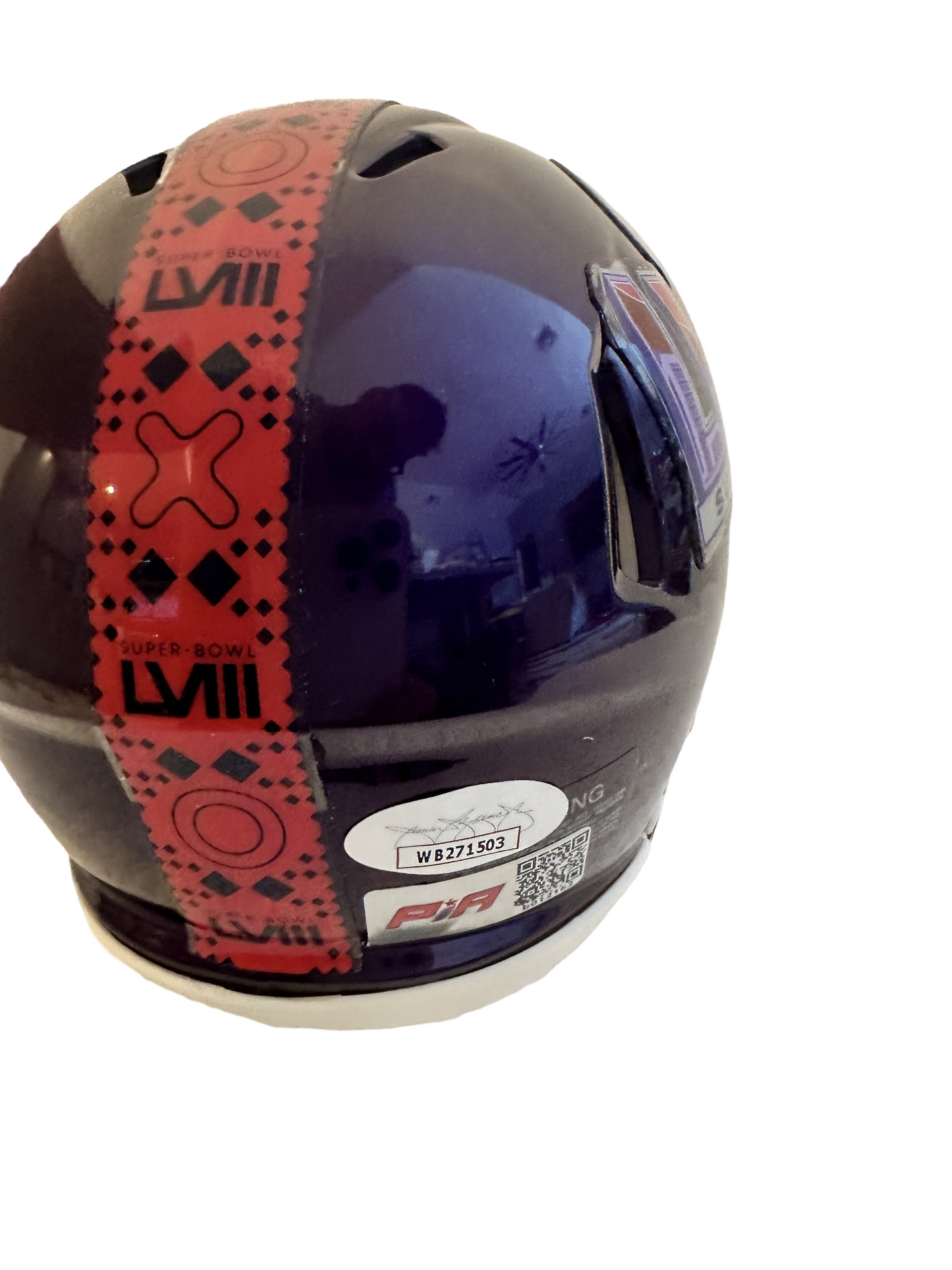 Rashee Rice Super Bowl 58 Kansas City Mini Football Helmet (PIA/JSA) Las Vegas