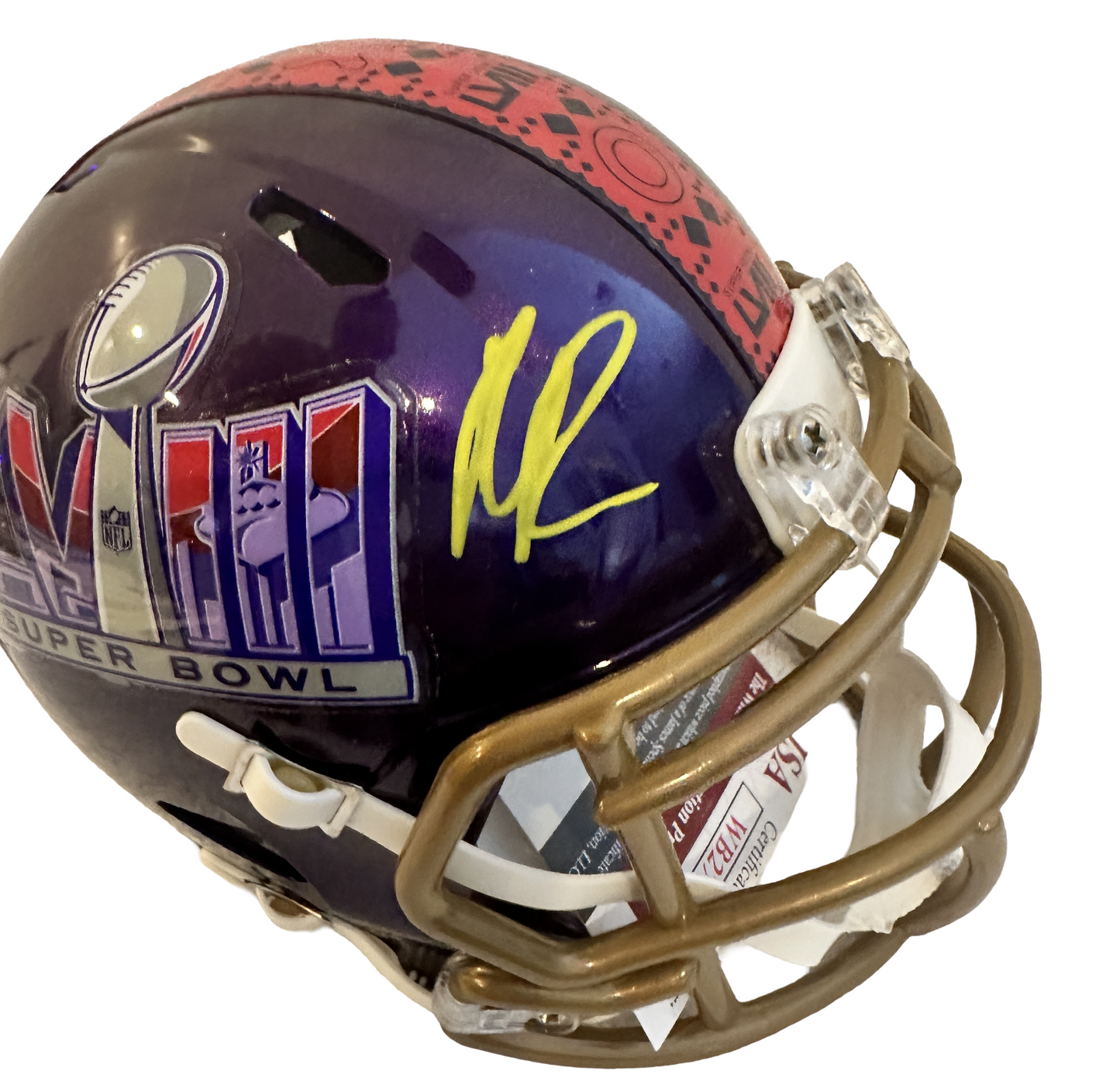 Rashee Rice Super Bowl 58 Kansas City Mini Football Helmet (PIA/JSA) Las Vegas