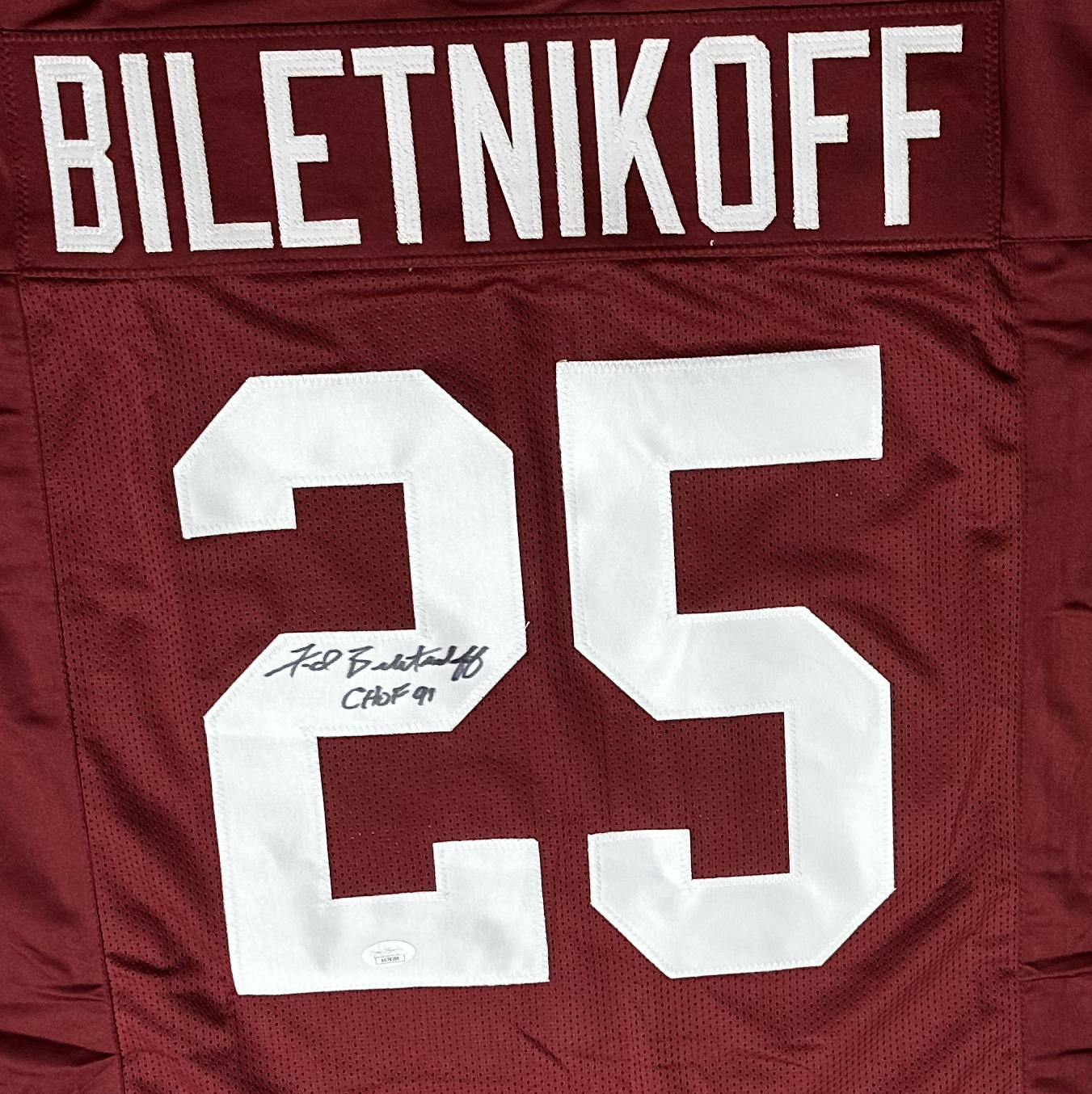 Fred Biletnikoff Signed Custom Football Jersey (PIA)