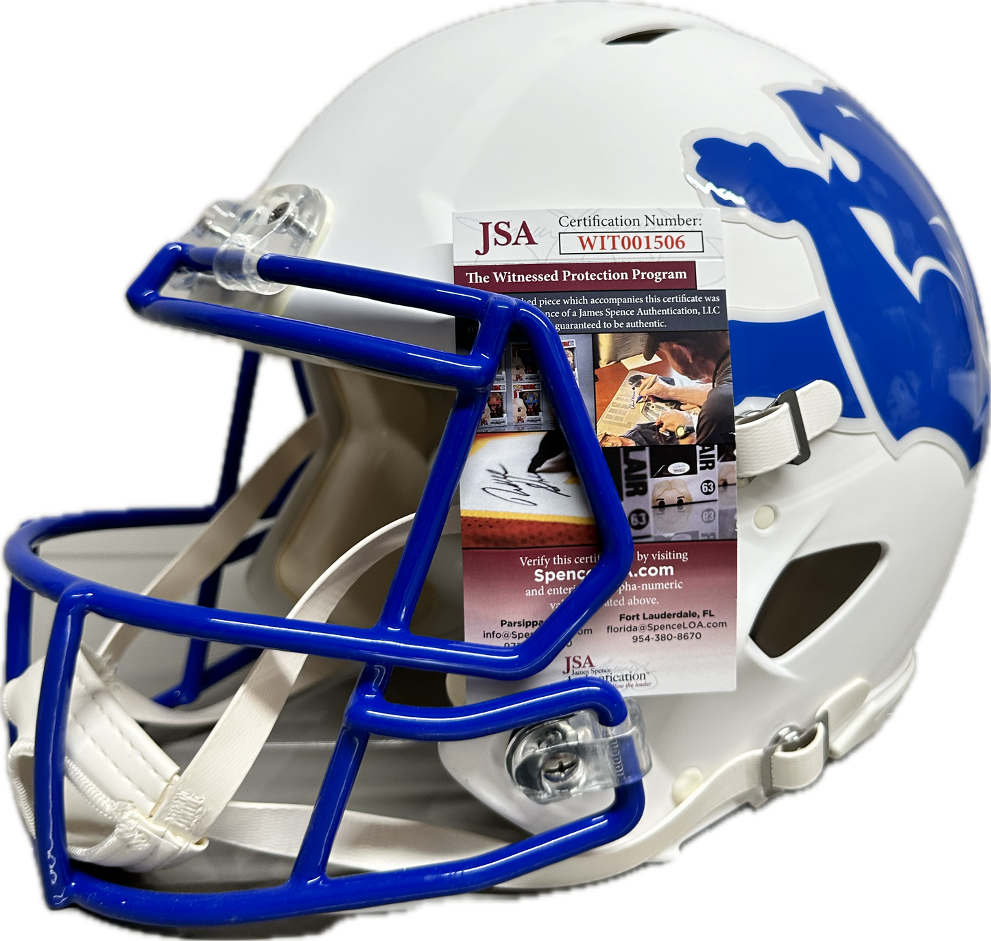 Calvin Johnson Signed Detroit Full Size Lunar Football Helmet (JSA)