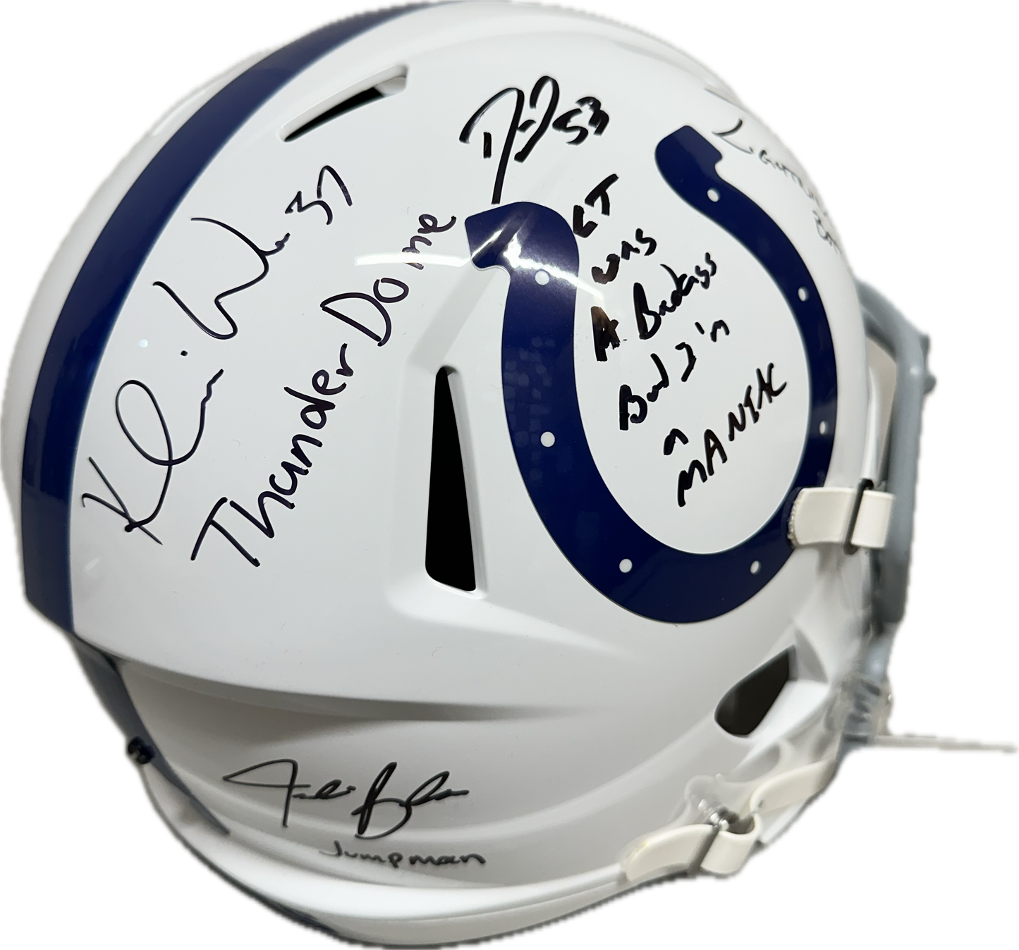 Moore/Willis/Leonard/Blackmon Colts Signed Indianapolis  Full Size Football Helmet (JSA)
