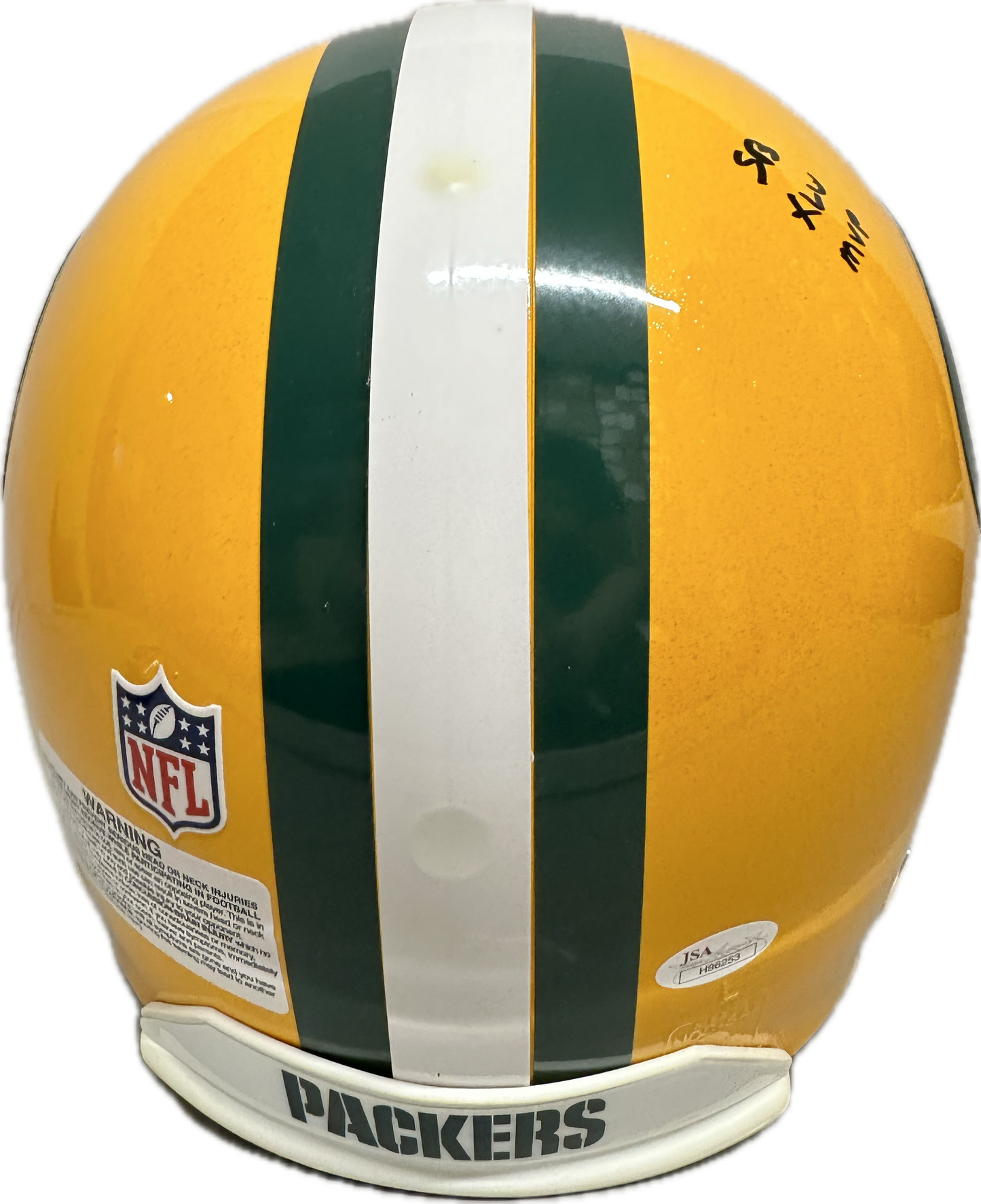 Aaron Rodgers Green Bay "SB MVP & SB Champs" Inscription Full Size Home Speed Football Helmet (JSA)