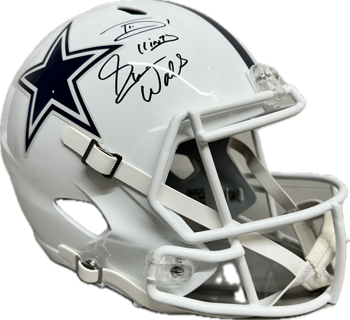 Trevon Diggs "11 INTs" and Everson Walls Signed Full Size White Helmet Football Helmet (JSA)