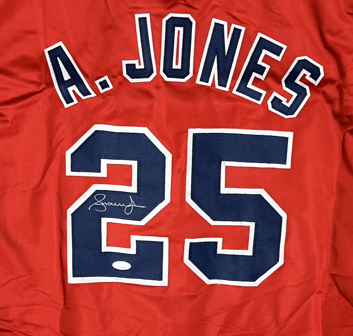 Andruw Jones Signed Custom Atlanta Autographed Baseball Jersey (JSA)