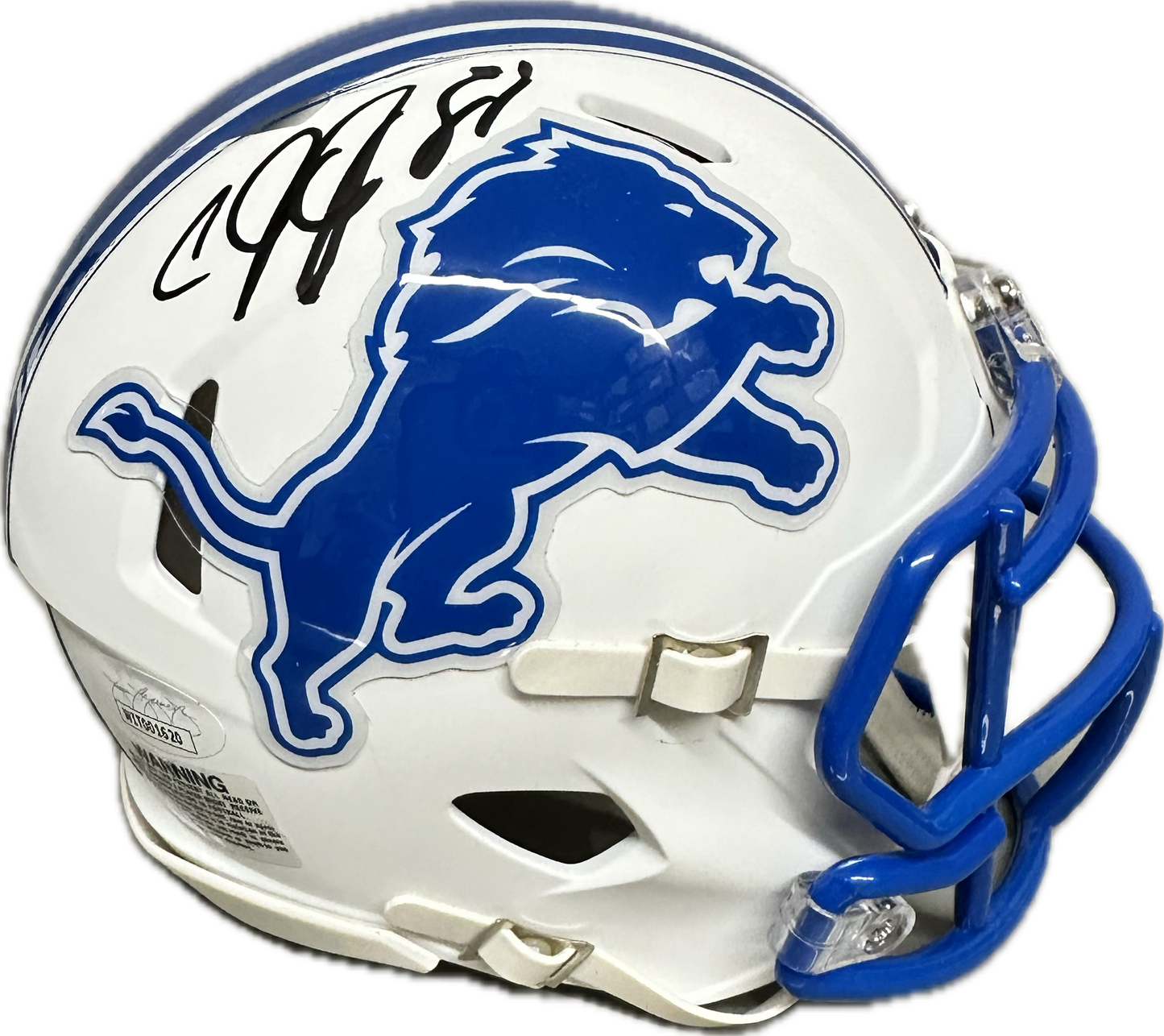 Calvin Johnson Detroit White Signed Mini Football Helmet (JSA)
