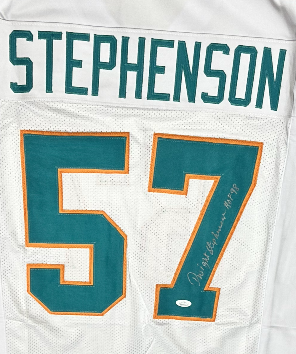 Dwight Stephenson Custom Miami Autographed Football Jersey (JSA)