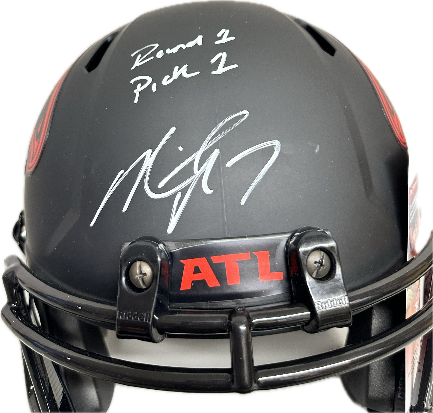 Mike Vick "Round 1 Pick 1" Inscription Atlanta Full Size Black Eclipse Speed Rep Football Helmet (JSA)