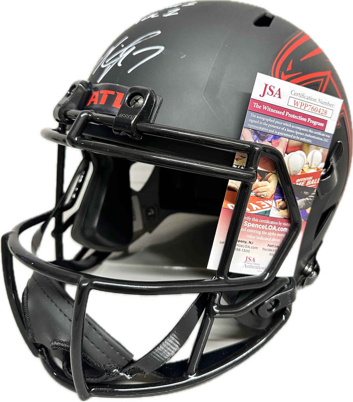Mike Vick "Round 1 Pick 1" Inscription Atlanta Full Size Black Eclipse Speed Rep Football Helmet (JSA)