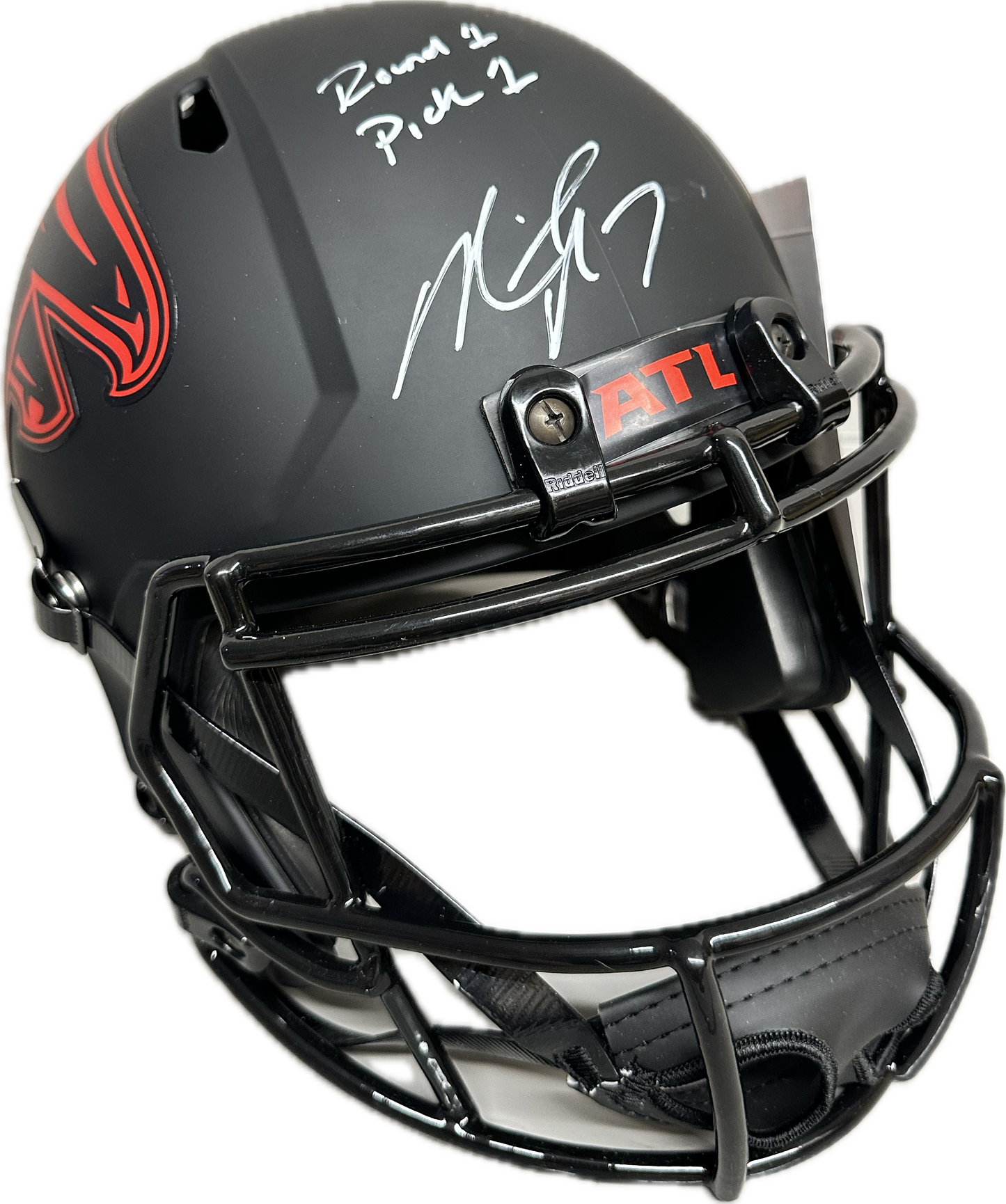 Mike Vick "Round 1 Pick 1" Inscription Atlanta Full Size Black Eclipse Speed Rep Football Helmet (JSA)