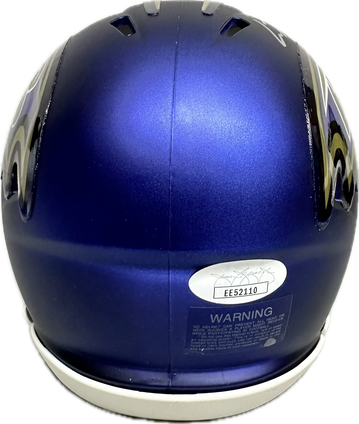 Lamar Jackson Baltimore Purple Blaze Signed Mini Football Helmet (WIT JSA)