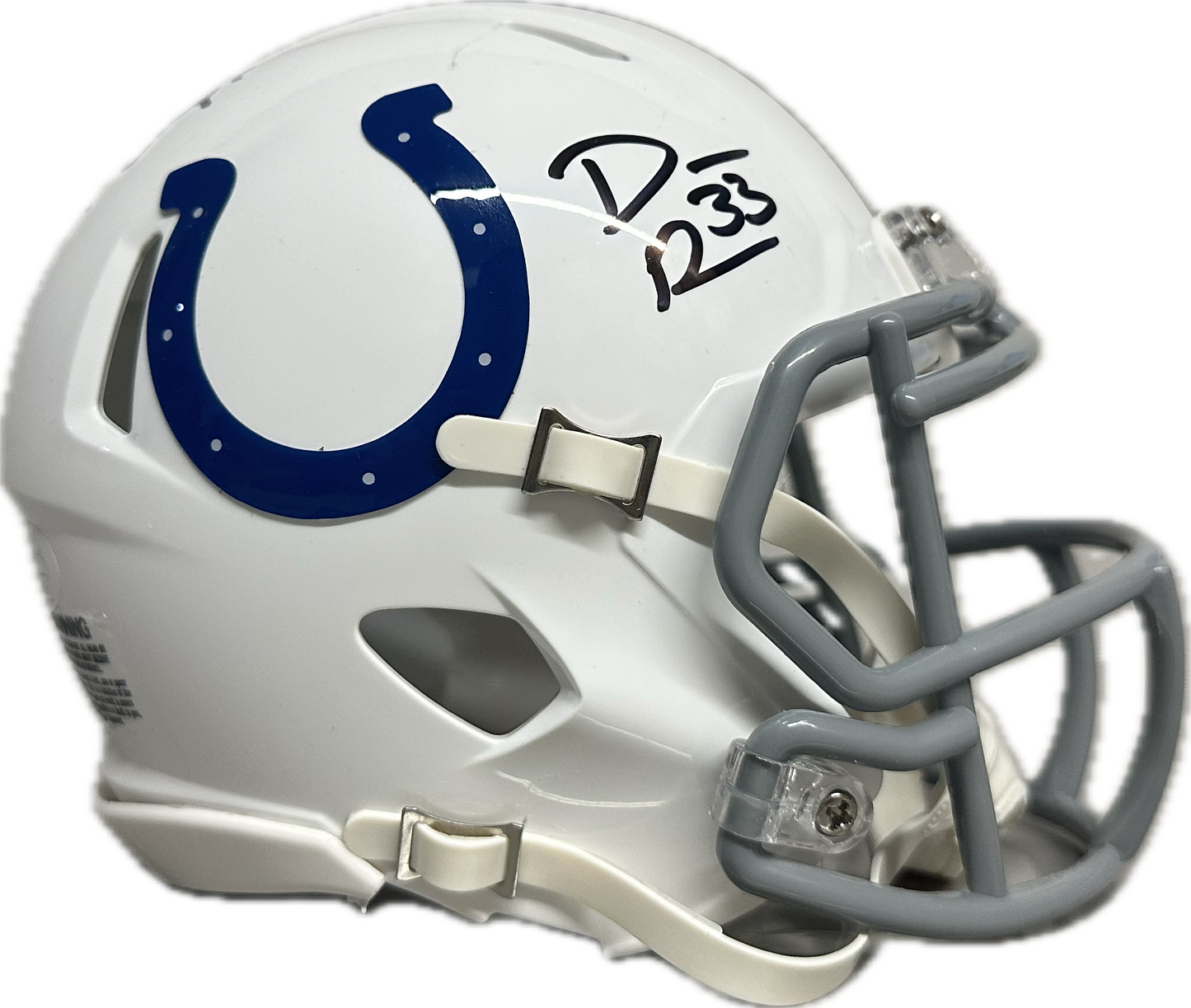 Dominica Rhodes Indianapolis White Speed Mini Football Helmet (JSA) SB Champs